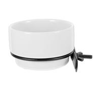 TOYANDONA Hanging Ceramic Bird Feeding Bowl with Removable Design for Parrots and Small Birds, White Porcelain Foraging Dish Suitable for Indoor and Outdoor Cage Use