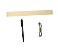 TOYANDONA Hanging Kids Height Measurement Ruler Canvas and Wood Comfortable to Use Unique Design Yellow Growth Height Chart for Classroom and Door Decoration