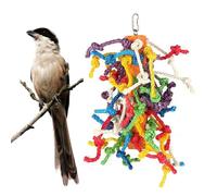 TOYANDONA Hanging Parrot Bite with Sisal Rope and Wooden Blocks for Skill Development and Entertainment in Bird Cages and Playgrounds Suitable for Parakeets and Small Birds