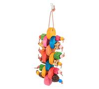 TOYANDONA Hanging Parrot Chewing Durable Wooden Swing for Parakeets Cockatiels Easy Install Bird Plaything with Movable Hook Essential Chew Foraging Activity for Pet Birds