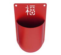 TOYANDONA Hanging Wall-mounted Incense Stick Burner Red Adhesive Back, Vertical Antique-style Aroma Censer Holder for Home Worship and Buddhist Incense Storage