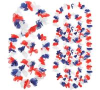 TOYANDONA Hawaii Leis Necklace Lightweight Cloth Material 72pcs Flower Headband and Wristbands Set with Long Time Wear and Decorative Effect for Hawaiian or Tropical Themed Party Outfits