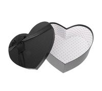 TOYANDONA Heart Shaped Paper Storage Box with Lid for Floral Arrangements and Valentine's Day Medium Black Paper Material for Romantic Presents and Long-term Use
