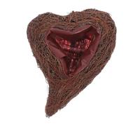 TOYANDONA Heart Shaped Rattan Plant Basket with Dry Vine Liner Rustic Boho Farmhouse Style Planter for Indoor Tropical Plants Small Succulent Container Decorative Vase for Wedding and Home