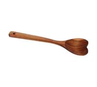 TOYANDONA Heart Shaped Wood Spoon 12 Inch Long Handle for Cooking and Serving, Easy to Clean Kitchen Utensil for Valentines and Everyday Use