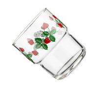 TOYANDONA Heat-Resistant Strawberry Pattern Glass Juice Cup Multipurpose Beverage Glass for Milk Coffee Home Dormitory Use