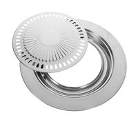 TOYANDONA Heavy-Duty Thick Stainless Steel Grill Pan with Included Rack Non-Stick Round BBQ Griddle for Indoor Stovetop and Outdoor Camping Compatible with Electric Ceramic Stoves for