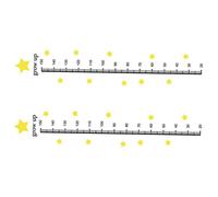 TOYANDONA Height Growth Chart Wall Ruler for Kids Self-Adhesive Star Design Growth Height Sticker Children Room Decor 30x45cm Two Pieces for Bedroom and Kindergarten