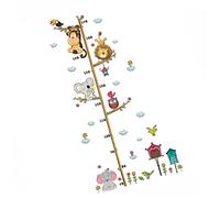TOYANDONA Height Wall Sticker Cartoon Elephant Lion Zoo Design Removable Vinyl Wall Decal for Boys and Girls and Nursery Growth Chart