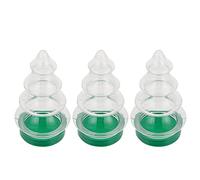 TOYANDONA Holiday Cookie Tins 3Pcs Christmas Candy Jars, Clear Christmas Tree Candy Storage Bottles for Christmas Party Favors Supplies Christmas Candle Tins