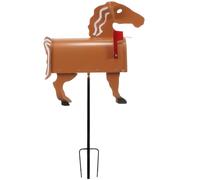 TOYANDONA Horse Shaped Post Box Iron Letter Box Big Capacity and Easy to Install Features, Brown Garden Mailbox Suitable for Institutions and Companies Outdoor Use