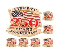 TOYANDONA Independence Day 2026 Lapel Pin Set 7Pcs - Alloy Patriotic Pins Featuring Liberty Bell and American Flag for Veterans and Parade Wear