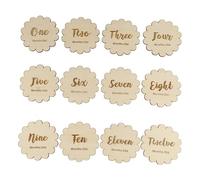 TOYANDONA Infant Milestone Birth Month Number Cards Creative Wooden Baby Shower Decor Photo Prop Kit