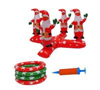 TOYANDONA Inflatable Christmas Santa Toss Game with Throwing Rings and Manual Pump Parent Interactive for Indoor Outdoor Family Fun and Motor Skill Development Random Color