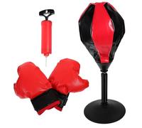 TOYANDONA Inflatable Desktop Punching Ball with Gloves and Pump for Boys PU Boxing for Stress Relief Reaction Agility Training and Body Fitness Random Color