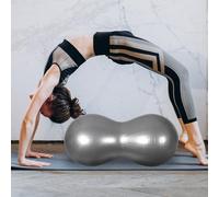 TOYANDONA Inflatable Peanut Massage Ball Set Pump and Plug, Thickened Anti-Burst Balance Exercise Ball for Yoga Training and Fitness, Silver Capsule Design for Physical Therapy and Muscle