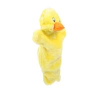 TOYANDONA Interactive Cartoon Duck Plush Hand Puppet for Large Soft Animal for Storytelling Role Play and Educational Fun Yellow Plush Puppet for Imaginative Play and Bedtime Stories