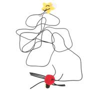 TOYANDONA Interactive Hanging Cat with Elastic Rope and Felt Spider Design, Red Cat Teasing with Bells for Door Hanging and Home Play