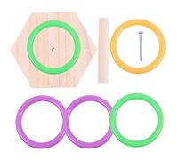 TOYANDONA Interactive Hexagonal Ring Toy for Parrots Bird Training and Intelligence Development Sturdy Wooden Bird Toy for Parakeets and Cockatiels Engaging Playtime Accessories