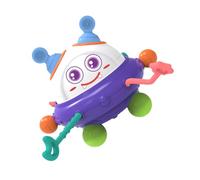 TOYANDONA Interactive Ufo Pull String for Boy Girl Sensory Montessori with Rotatable Flying Disc Design Safe Chewable Material Easy to Clean Travel for Development and Motor Skills Training