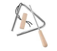 TOYANDONA Iron and Wood Hand Percussion Triangle Instrument for Adults Musical Triangle with Smooth Surface and Crisp Sound Educational Rhythm for Music Learning and Coordination Development