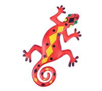 TOYANDONA Iron Gecko Wall Art Ornament Hanging Metal Wall Decor for Indoor Outdoor Bedroom Dining Office Gift