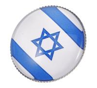 TOYANDONA Israel Flag Pin Brooch Round Crystal Glass Souvenir Badge in Metal Alloy for Men Women Elegant Lapel Accessory for Hats Clothing Backpacks Scarves Packaged in Stylish Box