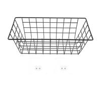 TOYANDONA Japanese Style Black Storage Basket Wall Organizer for Kitchen Bathroom Easy No-drill Installation Large Capacity Multi-purpose Hanging Shelf for Pantry and Home Storage