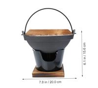 TOYANDONA Japanese Style Cast Iron Sukiyaki Pot Small with Triangle Stove Board Fast Heat Conduction Cooking Boiler for Camping Outdoor Picnic and Home Hot Pot Cooking