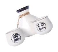 TOYANDONA Japanese Style Ceramic Sake Cup Set with 1 Pot 270ml and 2 Cups 75ml Each Hand-held Comfortable to Hold for Entertaining Family or Guests at Home