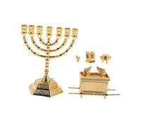 TOYANDONA Judaic Religious Artifact Ark Covenant Statue with Functional Candle Holder for Jewish Holiday Decor Faith Ornament of Israel Ark Figurine Cultural Tribute for Prayer Rooms and