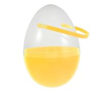 TOYANDONA Jumbo Easter Egg with Handles: 9. 82 Inch Plastic Easter Eggs, Clear Fillable Reusable Candy Container for Party Decorations, Hunt Supplies, Holiday Present (yellow)