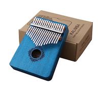 TOYANDONA Kalimba Thumb Piano 17-tone Wooden Finger Piano for Beginners Gem Blue Butterfly Cherry Wood Tune Hammer