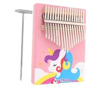 TOYANDONA Kalimba Thumb Piano Solid Wood Portable Finger Instrument for Beginners with Cartoon Pink Design Fun Musical for Learning and Parties