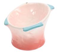 TOYANDONA Kitten Food Bowl Elevated Shallow Pink Fish-shaped Pet Feeder Creative Cat Feeding Dish Suitable for Household Pets