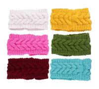 TOYANDONA Knitted Warmer Headband Wrap Fashionable Woolen Soft Stretchable Elastic Hair Band 6Pcs for Women Winter Outdoor Walking Sports