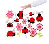 TOYANDONA Ladybird Wall Stickers Cartoon Wall Decal for Kids Room Removable Kindergarten Stickers Self Adhesive Decorations for Nursery Playroom Bedroom Living Room 1 Pack