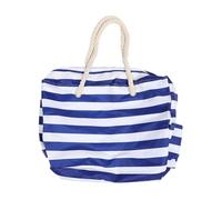 TOYANDONA Large Canvas Beach Tote Bag with Outside Pockets Spacious Blue Travel Bag for Women Practical Sandproof Shoulder Tote for Swimming Gym and Vacation