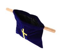 TOYANDONA Large Capacity Church Offering Bag with Elegant Cross Embroidery Portable Communion Pouch for Church Missions First Communion Supplies Baptism and Christening Decorations