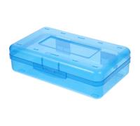 TOYANDONA Large Capacity Lightweight Plastic Pencil Case Box for Markers and Pens, Reusable Crayon Box Suitable for Home and Office Use, Sturdy Blue Pencil Storage Organiser