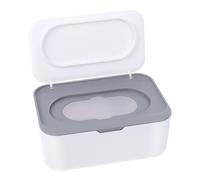 TOYANDONA Large Capacity Wet and Dry Tissue Box Storage Case with Rotating Buckle Cover Lightweight and Multi-functional Napkin Holder for Home and Office Easy to Use Grey Storage Container
