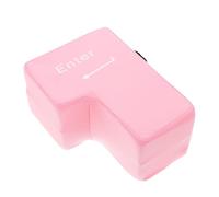 TOYANDONA Large Enter Key Nap Pillow USB Big Button Stress Relief Cushion Soft Cloth Material Pink Colour Fidget for Office Desk Relaxation and Venting Unhappiness