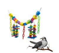 TOYANDONA Large Parrot for Large Birds Multi Colored Natural Wood Blocks Chewing for Anxiety Relief Safe Food Grade Dye Bird for Climbing and Biting