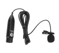 TOYANDONA Lavalier Microphone 48v Xlr Three-pin Interface Portable Cardioid Directivity Collar Clip Mic Black Metal Sponge Plastic for Speeches and Recordings