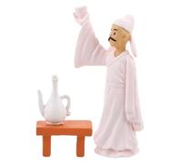 TOYANDONA Li Literary Figurine with Table Chinese Decorative Sculpture Compact Chinese Style Creative Writer Dollhouse Furniture for Indoor Bonsai Garden Small Spaces Gift