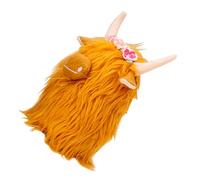TOYANDONA Lifelike Highland Cow Plush Soft Stuffed Animal for Bright Colored Farm Animal Doll for Comfort Decor and Holiday Celebration
