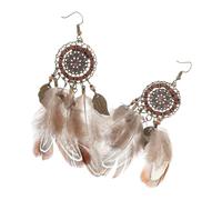 TOYANDONA Lightweight Boho Feathered Tassel Earrings for Women Ethnic Pendant Jewelry Travel Souvenir Accessories Fashionable Dangle Drop Earrings for All-day Comfort and Style