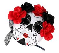 TOYANDONA Lightweight Unique Eye-catching Flower Skull Mask Day the Dead with Eva and Gauze Material for Women, for Festivals and Cosplay Events