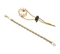 TOYANDONA Lizard Costume Crown and Decorative Necklace Set for Small Reptile Pets, Fixed Gold Color, Cosplay Accessory for Bearded Dragons and Chameleons