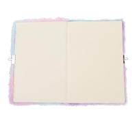 TOYANDONA Lockable Plush Unicorn Diary, Fluffy Notepad Student Journal with Key, Purple Tie-dye Secret Notebook for ’ School Supplies